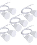 Top Shelf Recessed NC Magnetic Door And Window Contact Sensors, No Fuss Reed Switches For Burglar Alarms, Crisp White Five Pack setup with white sensors.