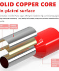 450Pcs Ferrule Connectors Kit With Tinned Copper Bootlace Ferrules For RV Automotive Audio And Solar Wiring, Heavy Gauge 16 To 8 AWG Assorted Terminals In Handy Storage Case, Pro Grade Wire Ferrules Set. Solid copper core ferrule with tin-plated surface and red insulated cover