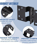 Eight Piece Set Of Five Knuckle Door Hinges For Three Quarter Inch Doors, 160 Degree Iron Cabinet Wardrobe Hinges in black