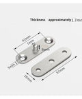 Dope Stainless Steel Adjustable Door Hinges With Quiet Close 360 Degree Rotating Door Pivot, dimensions shown, 1.7mm thick