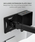 VESA NUC Mounting Bracket Behind Your Monitor, Extension Plate For Intel NUC Mini PC on a VESA arm, showing cable management