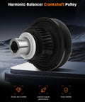 Beefed Up Engine Harmonic Balancer Crankshaft Pulley Replacement for Ford Ranger 2001-2011, black metal close-up view