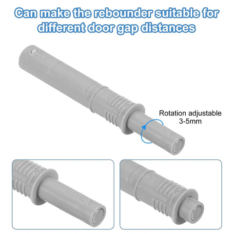 Four Pack Magnetic Push Latches For Cabinets And Doors No Fuss Push To Open Hardware 2.87 Inch Long Plastic Grey