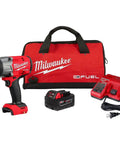 Half Inch High Torque Cordless Impact Wrench Kit With Friction Ring Brushless Workhorse Professional Grade 18 Volt Battery and All Day Carry Bag.