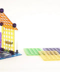 Elenco My Home Electronics Building Kit For Kids Aged 8 And Up With 34 Hands On STEM Projects, assembled circuit structure with blocks.