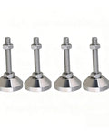 Heavy Duty Adjustable Furniture Feet Set, 4 Stainless Steel M8x50mm Legs With Silent, Wear-Resistant Pads For Machines, Tables And Cabinets