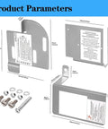 Dimensions of Interlock Generator Kit components for Homeline Panels with mounting hardware and bracket details