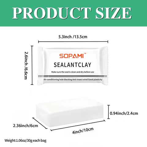 Waterproof Sealant Putty Kit Heavy Duty 20 Pcs Quick Mending Mud For Wall Holes package dimensions and size