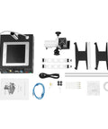 Components of Infrared Rework Station With 1250W Hot Air Soldering Reflow System, shown disassembled with accessories.