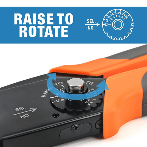 Iwiss Deutsch Crimping Tool For Solid Contacts Size 12 16 20 showing gauge dial for torque adjustment and ergonomic handles.