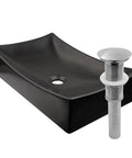 Dope Matte Black Porcelain Vessel Sink No Overflow For Above Counter Mount With Easy Clean Scratch Resistant Non Porous Surface