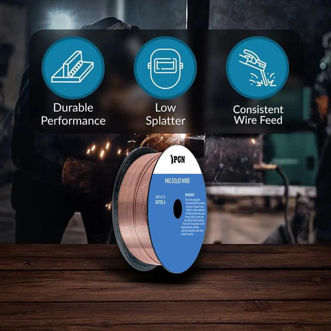 ER70S6 030 Inch MIG Welding Wire On A 2 Pound Spool For Mild Steel With Low Spatter And High Deoxidizer Load Gas Shielded