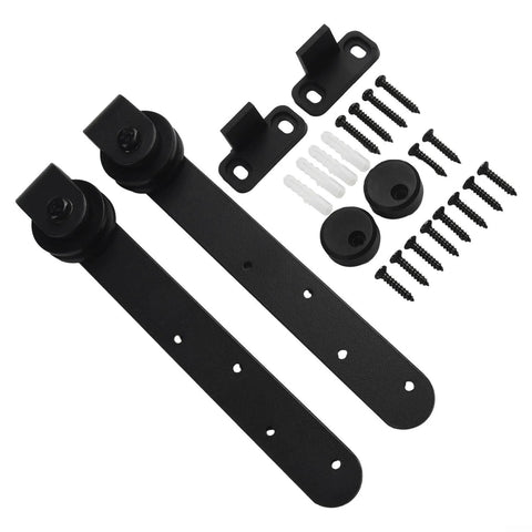 Heavy Duty Sliding Barn Door Hardware Kit For Cabinet Doors With Carbon Steel Rail Set And Large Wheel Pulleys