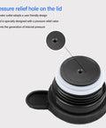 Close-up of the lid showing pressure relief hole for the Heavy Duty 12V Car Electric Kettle With 1300ml Stainless Steel Body.