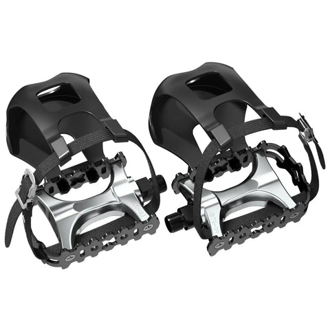 Durable Bike Pedals With Toe Cages And Straps For Road Peloton Mountain And MTB Bikes Toe Clip Pedals Designed For Wide Shoes Built For Indoor And
