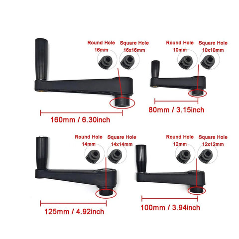 4 Inch Nylon Crank Handle For Drill Press Revolving Handle With Round Or Square Installation Hole