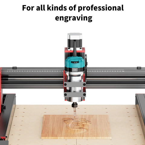 Beefy 800W Trim Router Kit With 6 Speed Range From 10000 To 30000 RPM, ER11 Collet engraving wood on CNC machine