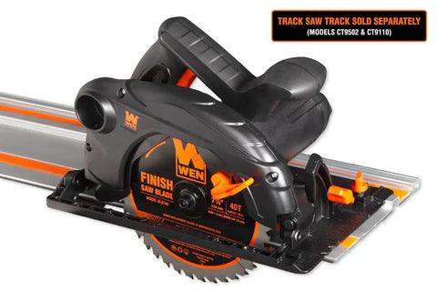 Slick 13 Amp Sidewinder Circular Saw With Track Compatible Base for precise cuts, lightweight design, and side view.