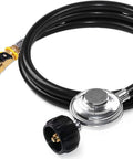 Six Foot Propane Hose With Regulator Quick Connect For RV Grills And Heaters Quarter Inch Female Quick Connect To Acme Nut