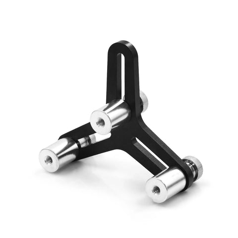 Universal piston ring squaring tool for end gap, black alloy body with two silver guide pins, fits 2-5 inch bores