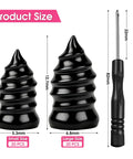 40 Piece Tire Repair Kit with Two Sizes of Screw In Rubber Nails and 0.27 Inch Screwdriver, shown with product dimensions