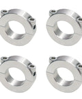 Heavy Duty 304 Stainless Steel Split Shaft Collar With H7 Bore 7/8 Inch Outer Diameter 1-5/8 Inch Thickness 1/2 Inch Linear Rail Stop Collar For Precise Shaft Positioning In Industrial Machines, shown in four views