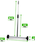 Magnetic Pickup Sweeper With Extendable Chrome Handle From 23 To 40 Inches 17 Inch Wide For Fast Cleanup Of Nails Screws