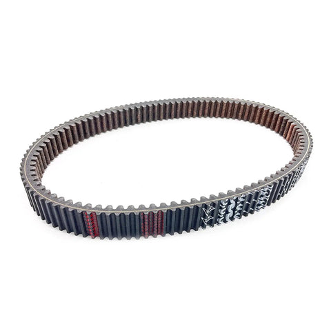 OEM CVT Drive Belt For RZR Models 3211202 high performance replacement, showing the toothed belt design for cooler operation.