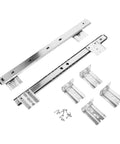 Side-Mounted Ball Bearing Drawer Slides 1 Pair Full Extension Heavy Duty Cold Rolled Steel Cabinet Hardware Silver Finish with mounting brackets and screws
