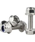 M6 Cross Flange Bolts Kit With Serrated Washers That Grip And Anti Loosening Nuts 304 Stainless Steel M6x30 close-up view