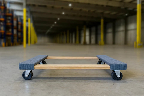 Solid Heavy Duty 4 Wheel Moving Dolly Hand Truck With A Roomy 18 By 30 Inch Base And 3 Inch Black Easy Roll Rubber Wheels For Zero Sweat Logistics Hauling And Daily Freight Handling Up To 500 Lbs For Gritty Warehouse Shelves Or Weekend Home Moves