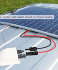 Solar Dual Cable Entry Gland Box With IP67 Waterproof Housing And Six Point Five Six Ft Tinned Copper Cable installed on rooftop