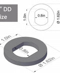 1 inch DD size steering shaft U joint, 1.62 inch diameter, 0.8 inch inner size, replacement part for street rod projects.