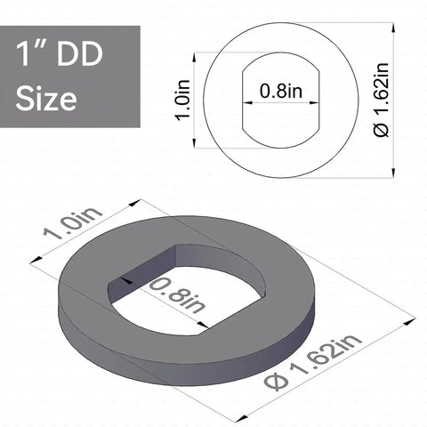 1 inch DD size steering shaft U joint, 1.62 inch diameter, 0.8 inch inner size, replacement part for street rod projects.