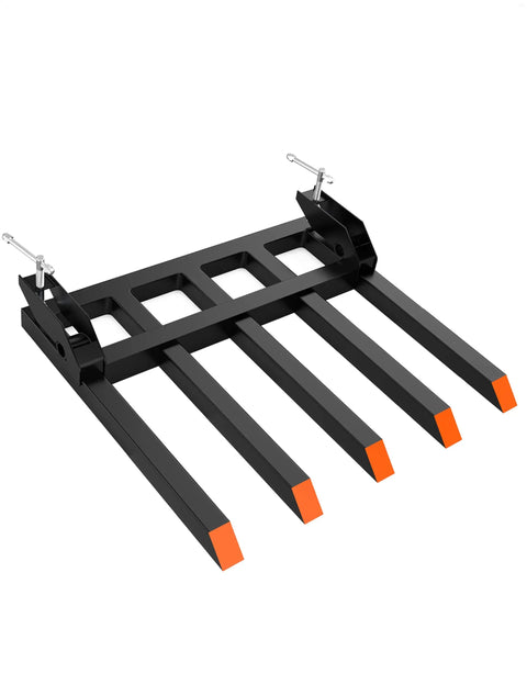 Clamp On Debris Forks For 48 Inch Bucket 2500 Lbs Heavy Duty Pallet Forks with 5 Tines for Tractor Loader Skid Steer Attachments