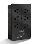 Heavy Duty Surge Protector Power Strip With 12 Outlets And Wall Mount USB A And USB C Ports Delivering 3.1A Total on white background