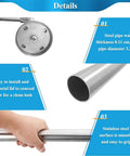 Close-up on Heavy Duty 24 Inch Stainless Steel Handicap Grab Bars For Bathroom And Shower with no slip grip features.