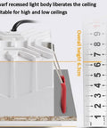 Top Shelf 10 Pack Dual Head Led Recessed Lighting Tunable White CRI 90 Smooth Dimming showing size for installation in ceilings.