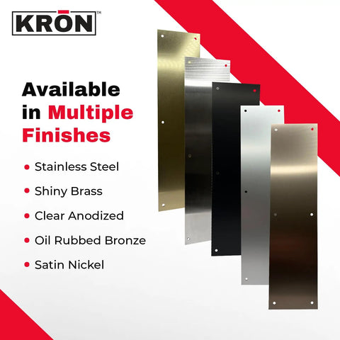 Heavy Duty 4X16 Inch Door Push Plate Rock Solid Clear Anodized Aluminum Guard With Easy Screw Mounting For Wood Or Metal Doors Straight Up Premium Door Protector To Keep Walls And Entries Looking Crisp