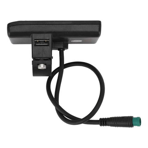 Back view of High Definition Electric LCD Display Meter for Ebike and Scooter 48V with USB port and 5Pin connector