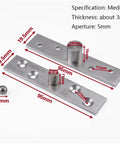 Heavy Duty 360 Degree Turning Heaven Earth Hinge For Hidden Doors And Furniture Hardware Brushed Stainless Steel with measurements.