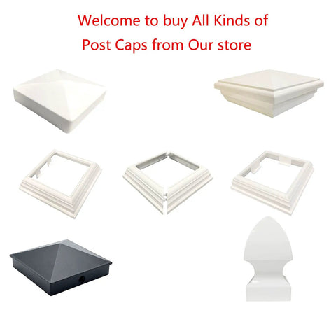 Top Shelf 2 Pack Pyramid Vinyl Fence Post Caps For 4x4 Square Posts White displayed from multiple angles showing durable design.
