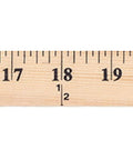 Go To 36 Inch Wood Yardstick With Dual Sided Scales And Clear Lacquer Finish One And One Eighth Inch Wide showing scale detail at 18 inches