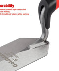 Close-up of Pro Grade Trowel Set 6x2 And 5x2 Inch Heavy Duty Masonry Finishing Tool blade with ergonomic grip and high-carbon steel