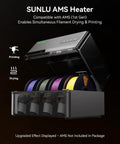 No Sweat 3D Printer Filament Drying Heater Kit Upgrades Bambu Lab AMS Gen One for simultaneous printing and drying setup.
