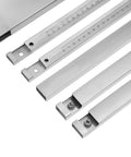 Pro Grade Circular Saw Edge Guide Kit For Precision Straight Cuts, stainless steel positioning frame with adjustable ruler, close-up view