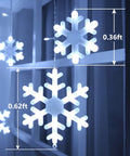 Outdoor Snowflake Christmas Lights 17.22 Feet 264 LED Snowflake Icicle Lights With 22 Drops Waterproof White