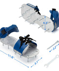 Lawn Aerator Shoes With Metal Spikes, Spike Sandals for easy lawn aeration and soil loosening, preassembled tools shown in blue.