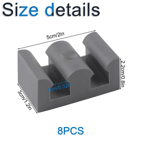 8 Pack Framed Sliding Shower Door Bumpers, Clear Motion Buffer Pads For 10mm Thick Glass Doors, Anti Collision Stoppers For Bathroom Enclosure Tracks, Easy Install, gray rubber 5x3x2.2cm