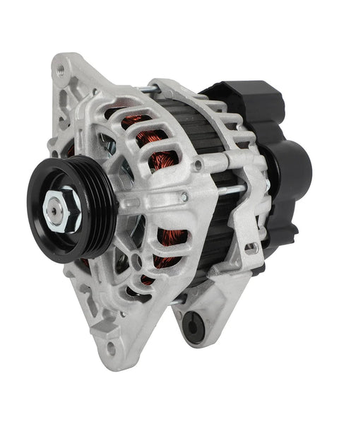 90 Amp 12 Volt Alternator Replacement For Hyundai Accent 1.6L 2010 2011 Elantra 2.0L 2010 Kia Rio 1.6L 2010 2011 Rio5 1.6L 2010 2011 With CW Rotation IR Regulator IF Fan S4 Pulley OEM Fitment